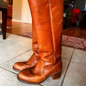 Red Brown Knee High Boots Sz 6 (Looks like Frye Campus Boots)